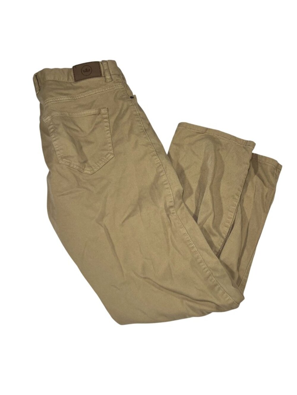 Peter Millar Mens Ultimate Sateen 5 Pocket Beige Classic Chino Pants Size 35x28